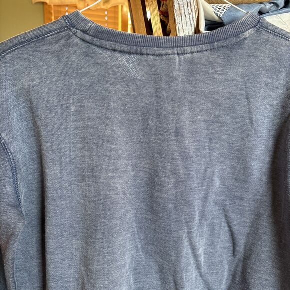 RELAX Women’s Cropped Sweatshirt BLUE CHERRIES Crew Neck Small - Picture 7 of 7